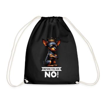 Before You Ask Miniature Pinscher Pinscher Pinscher Dog - Drawstring Bag - black - Front