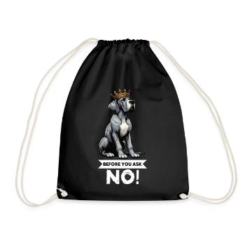 Before You Ask Great Dane Great Dane Owner - Drawstring Bag - black - Front