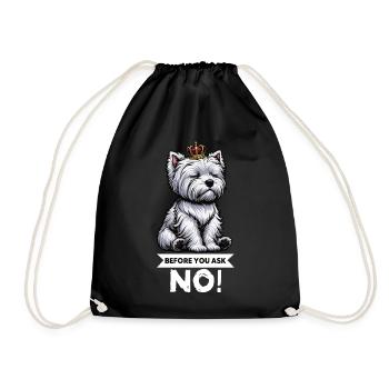 Avant de demander Westie, terrier des Highlands de l’Ouest - Sac de sport léger - noir - Devant