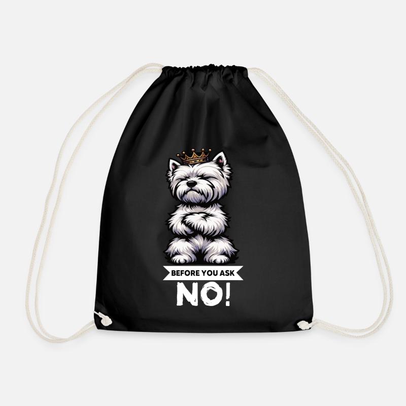 Before You Ask West highland terrier Westie  - Turnbeutel - Schwarz