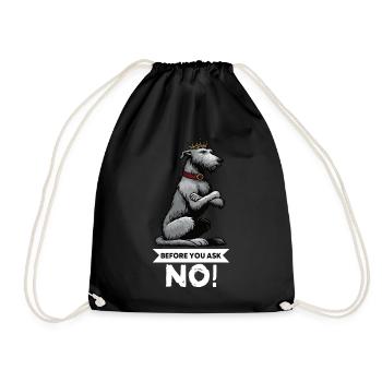 Before You Ask Irish Wolfhound Wolfhound Owner - Drawstring Bag - black - Front