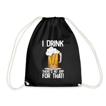 Bier trinke ich Theres keine App dafür - Turnbeutel - Schwarz - Vorne