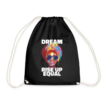 black history month Afro American Gift - Drawstring Bag - black - Front
