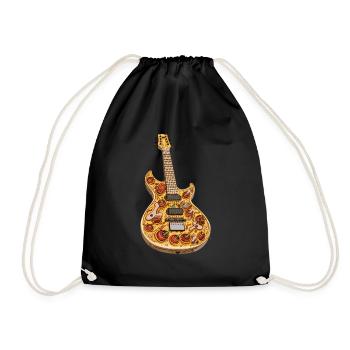 Pizza Gitarre - Turnbeutel - Schwarz - Vorne