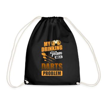 Dart Dartboard Sport Darter - Drawstring Bag - black - Front