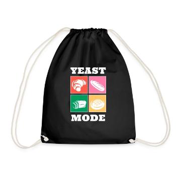 Yeast Fashion Funny Bread Illustration - Drawstring Bag - black - Front