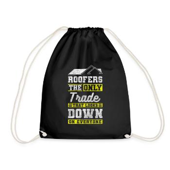 roofer brick houses roofer master - Drawstring Bag - black - Front