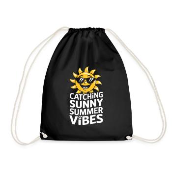 Sunny Summer Moments Vibes Sommer Sonne - Turnbeutel - Schwarz - Vorne