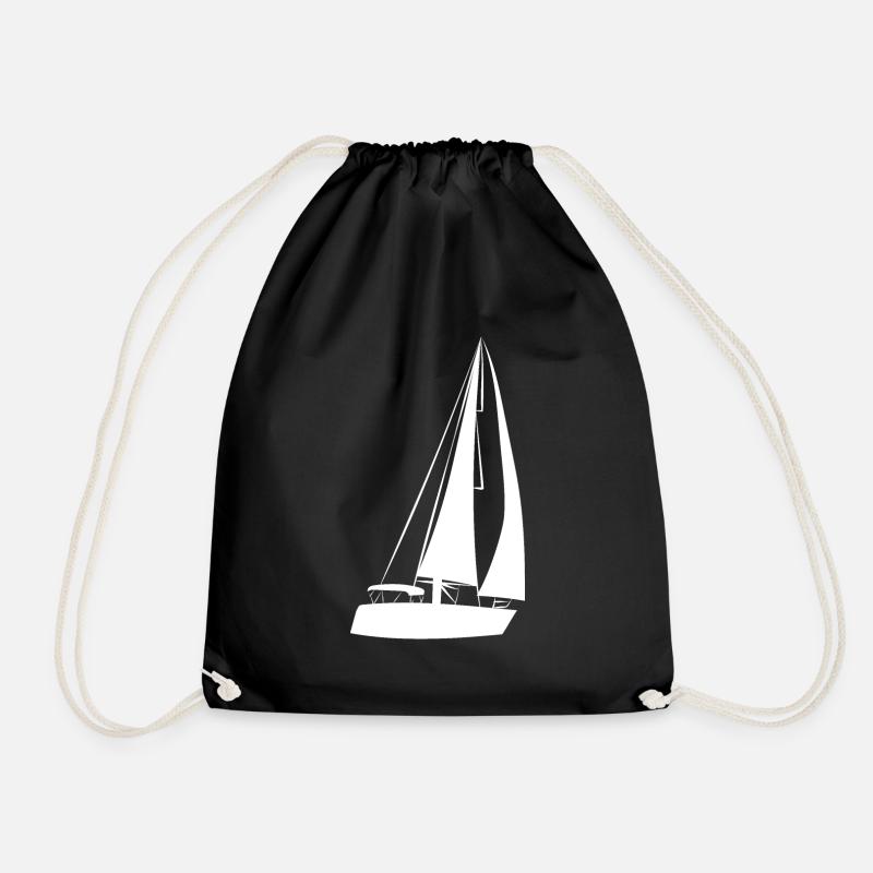 Segelschiff - Turnbeutel - Schwarz