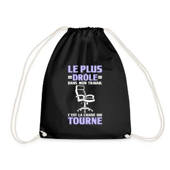 Humour Travail Chaise Qui Tourne - Sac de sport léger - noir - Devant