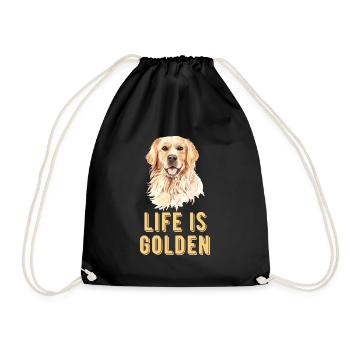 Golden Retriever - Drawstring Bag - black - Front