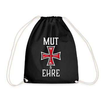 29 Mut und Ehre Templer Kreuz Ritter - Turnbeutel - Schwarz - Vorne