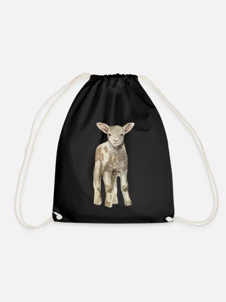 Sheep Baby - Drawstring Bag - black