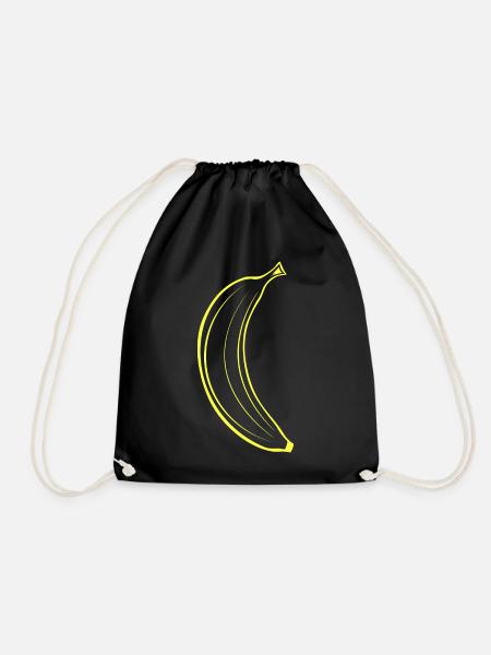 Banane, das schlichte Bananen Design - Turnbeutel - Schwarz