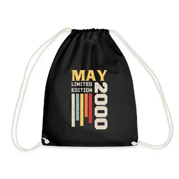 May 2000 - Birthday gift born in May 2000 May - Drawstring Bag - black - Front