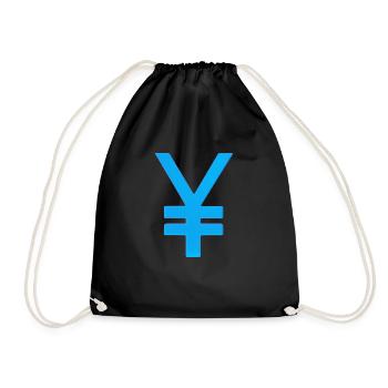 Modernes Design des Yen-Währungssymbols - Turnbeutel - Schwarz - Vorne