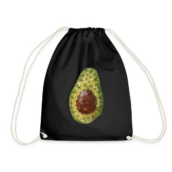 Avocado Low Poly Polygon vector Style - Drawstring Bag - black - Front