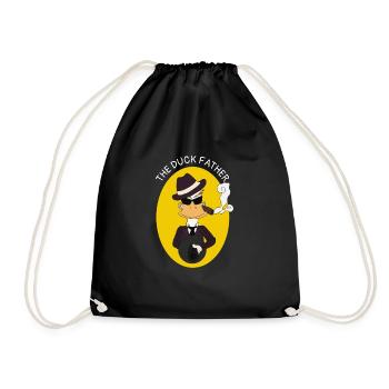 The Duck Father Funny Duck Dad Duck Duck Father - Drawstring Bag - black - Front