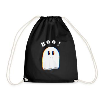Gespenst Halloween Boo - Turnbeutel - Schwarz - Vorne