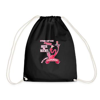 Komm auf die pinke Seite der Macht! Flamingo Shirt - Turnbeutel - Schwarz - Vorne