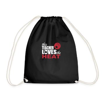this teacher loves the heat - Drawstring Bag - black - Front