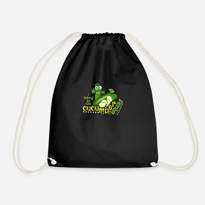 Gurke Salatgurke Cucumber Squad Geschenk lustig - Turnbeutel - Schwarz