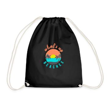 what's up beaches - Turnbeutel - Schwarz - Vorne