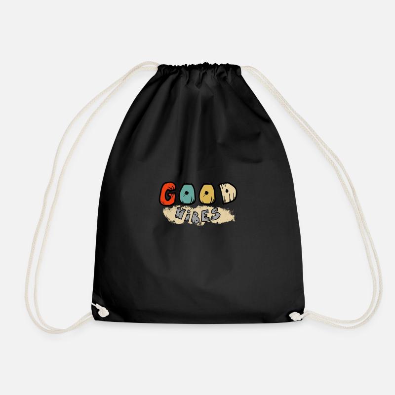 vibes - Drawstring Bag - black