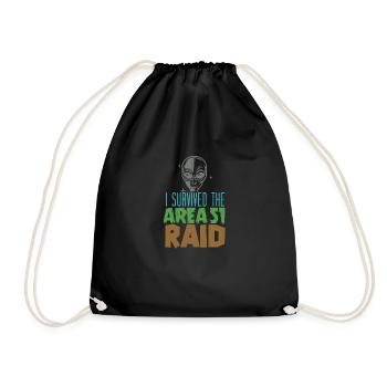 I survived the area 51 raid - Drawstring Bag - black - Front