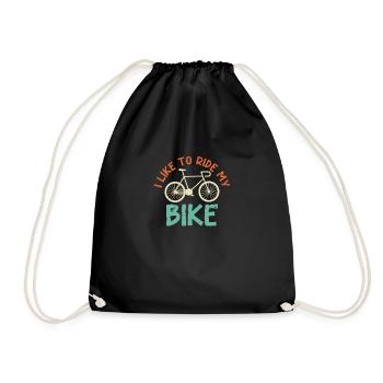 I LIKE TO RIDE MY BIKE - Drawstring Bag - black - Front