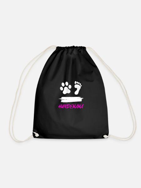 Hundemama HUND TShirt Spruch Hundepapa - Turnbeutel - Schwarz
