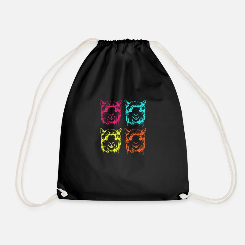 alpaca - Drawstring Bag - black