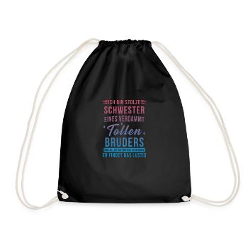 Je suis la soeur fière d'un grand frère - Sac de sport léger - noir - Devant