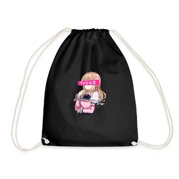 Waifu japanese anime - aesthetic - Turnbeutel - Schwarz - Vorne