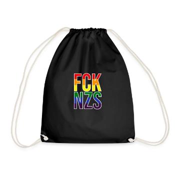 FCK NZS LGBTQ - Turnbeutel - Schwarz - Vorne