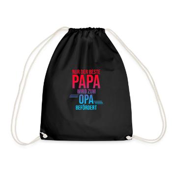 Nur der beste Papa wird zum Opa befördert - Turnbeutel - Schwarz - Vorne