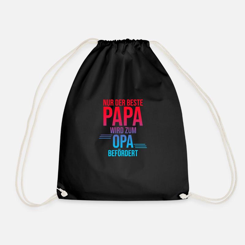 Nur der beste Papa wird zum Opa befördert - Turnbeutel - Schwarz