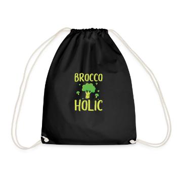 Broccoli Vegetables | Vegan Vegetarian Cook Gift - Drawstring Bag - black - Front