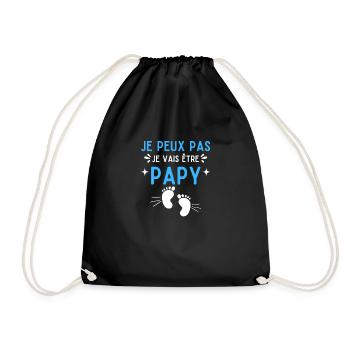 Je peux pas je vais être papy futur grand père - Sac de sport léger - noir - Devant