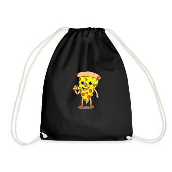 Pizza eat a pizza - Drawstring Bag - black - Front