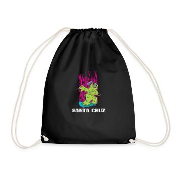 Santa Cruz Skate Surf Vintage Retro California - Drawstring Bag - black - Front