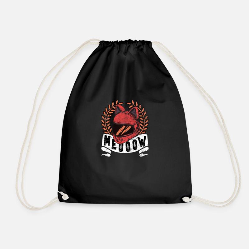 Lady Biker Mottorad Helm Katzen - Turnbeutel - Schwarz