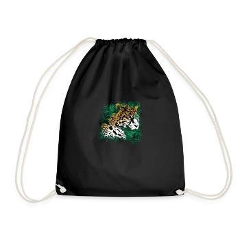 Leopard Forêt Tropicale Plantes Nature Végétation - Sac de sport léger - noir - Devant