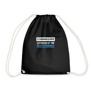 Schwimmlehrer Nichtschwimmer Schwimmen - Turnbeutel - Schwarz - Vorne