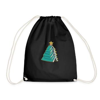 Tannenbaum aus Büchern für Autor Schriftsteller - Turnbeutel - Schwarz - Vorne