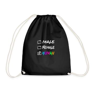 Male Female Human Checkbox LGBTQ Gender Queer - Turnbeutel - Schwarz - Vorne