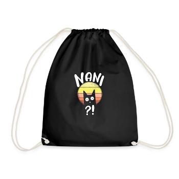 Nani! Was? Lustige Japanisch Anime Otaku Katze - Turnbeutel - Schwarz - Vorne