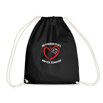 Reiten Pferdestall zuhause Pferd liebe geschenk - Turnbeutel - Schwarz - Vorne