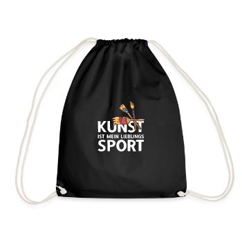 Kunst ist mein Lieblingssport Malerei Malermeister - Turnbeutel - Schwarz - Vorne
