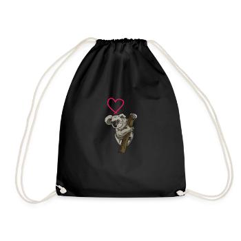 Koala Bear Heart Animal Love Koala Marsupial - Sac de sport léger - noir - Devant